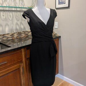Jones New York PERFECT Little Black Dress LBD Size 6 Sheath Bodycon Bow Hip